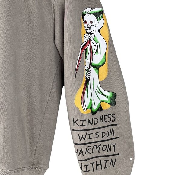 Street Wear Graphic Sweatshirt L Bird Skeleton Skater Uplifting Graffiti Hip Hop - Picture 4 of 15